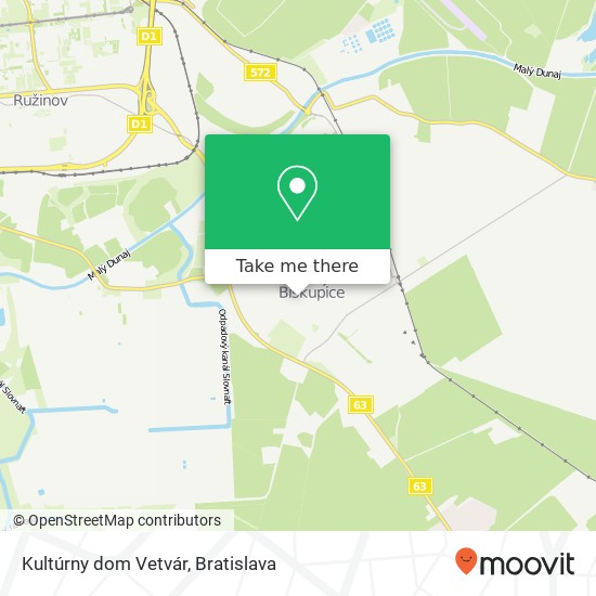 Kultúrny dom Vetvár map