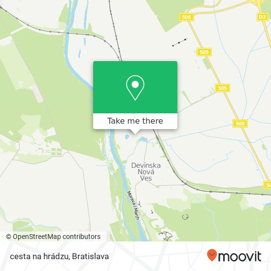 cesta na hrádzu map