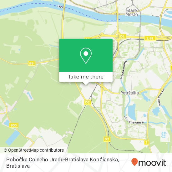 Pobočka Colného Úradu-Bratislava Kopčianska map