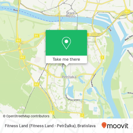 Fitness Land (Fitness Land - Petržalka) map