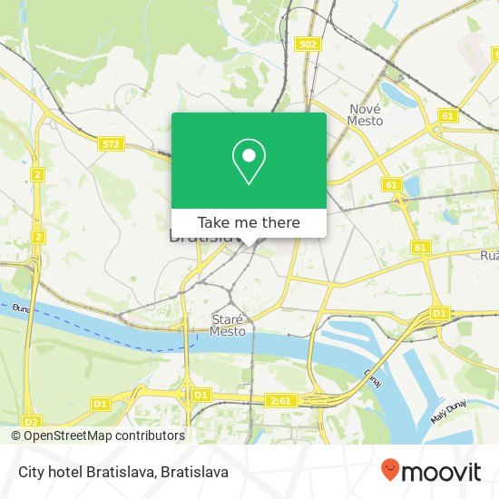 City hotel Bratislava map