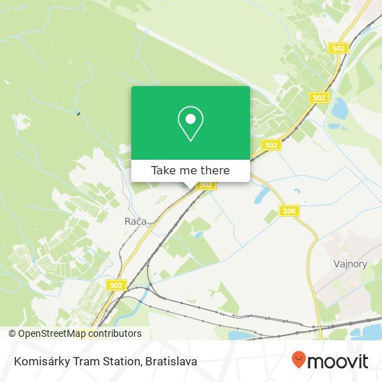 Komisárky Tram Station map