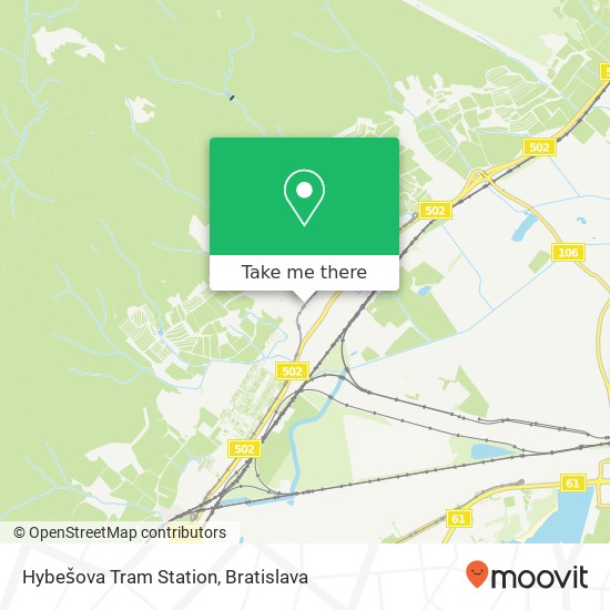 Hybešova Tram Station map