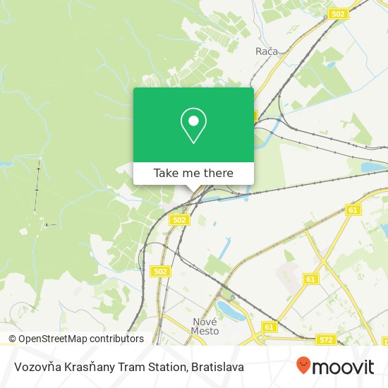 Vozovňa Krasňany Tram Station map