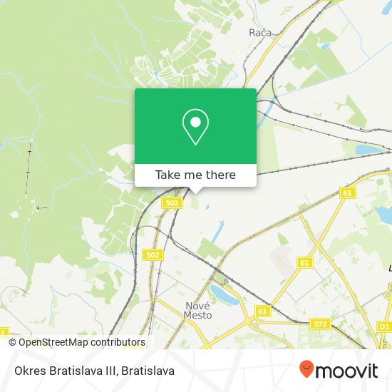 Okres Bratislava III map