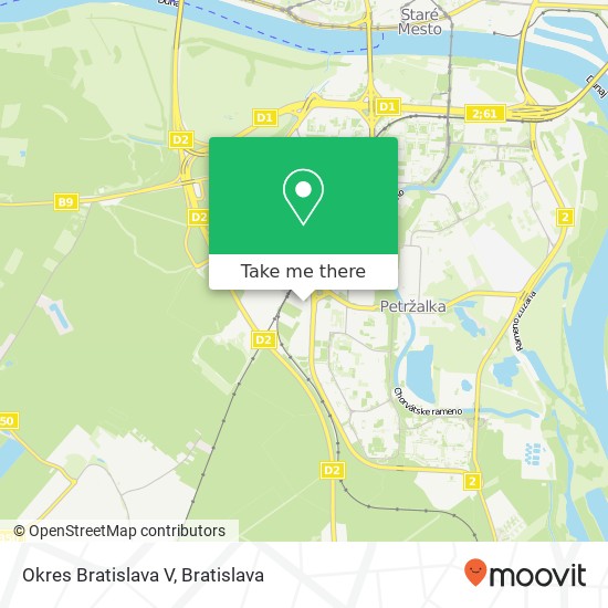 Okres Bratislava V map