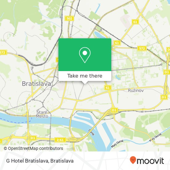 G Hotel Bratislava map