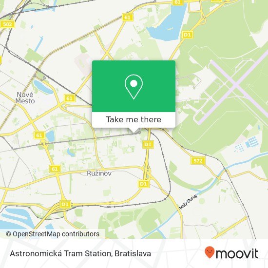 Astronomická Tram Station map