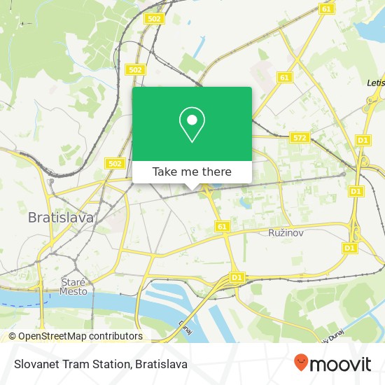 Slovanet Tram Station map