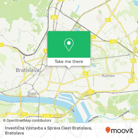 Investičná Výstavba a Správa Ciest-Bratislava map