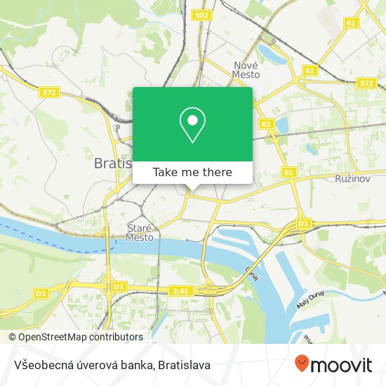 Všeobecná úverová banka map