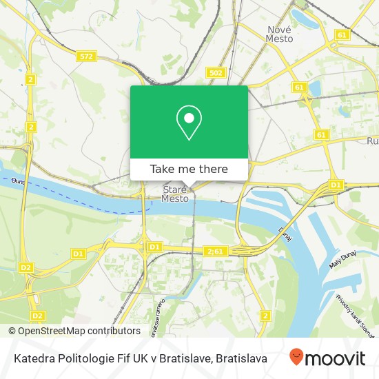 Katedra Politologie Fif UK v Bratislave map