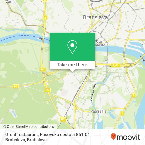 Grunt restaurant, Rusovská cesta 5 851 01 Bratislava map