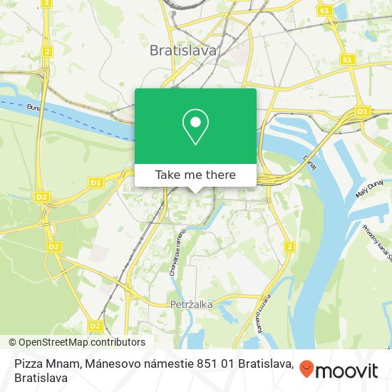 Pizza Mnam, Mánesovo námestie 851 01 Bratislava map