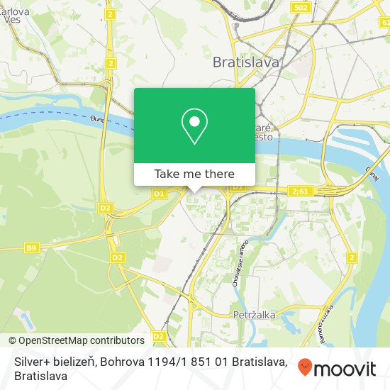 Silver+ bielizeň, Bohrova 1194 / 1 851 01 Bratislava map