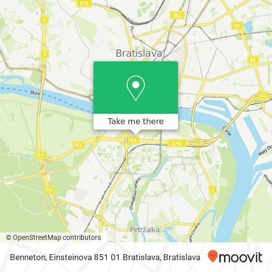 Benneton, Einsteinova 851 01 Bratislava map