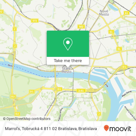 Marrol's, Tobrucká 4 811 02 Bratislava map