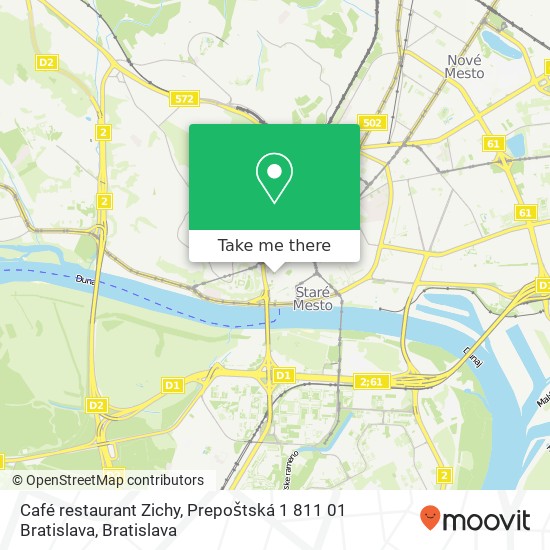 Café restaurant Zichy, Prepoštská 1 811 01 Bratislava map