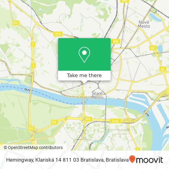 Hemingway, Klariská 14 811 03 Bratislava map