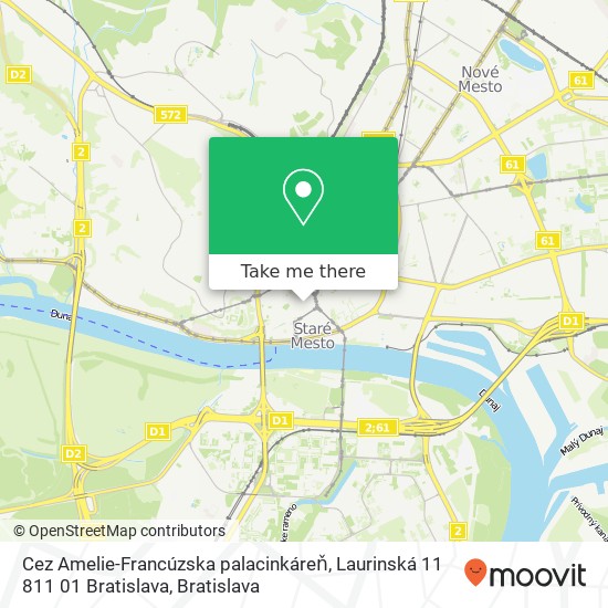 Cez Amelie-Francúzska palacinkáreň, Laurinská 11 811 01 Bratislava map