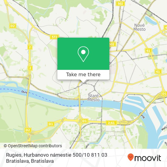 Rugies, Hurbanovo námestie 500 / 10 811 03 Bratislava map