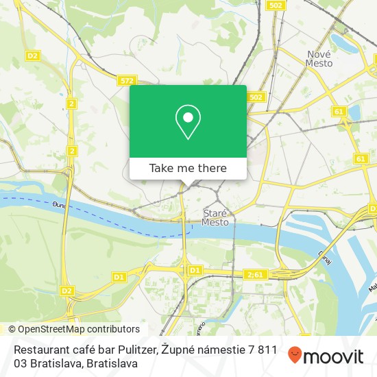 Restaurant café bar Pulitzer, Župné námestie 7 811 03 Bratislava map
