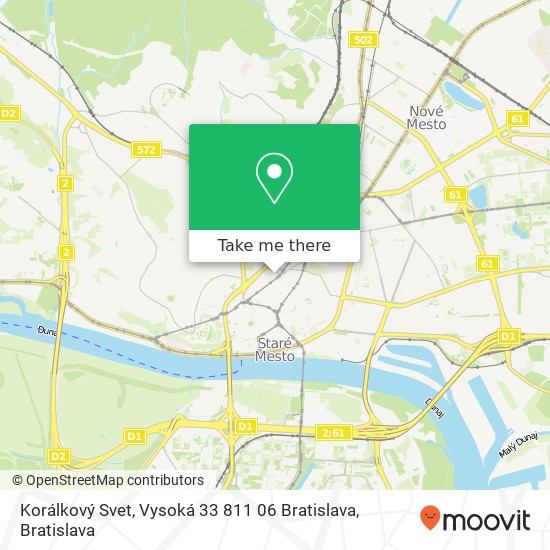 Korálkový Svet, Vysoká 33 811 06 Bratislava map