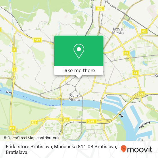 Frida store Bratislava, Mariánska 811 08 Bratislava map