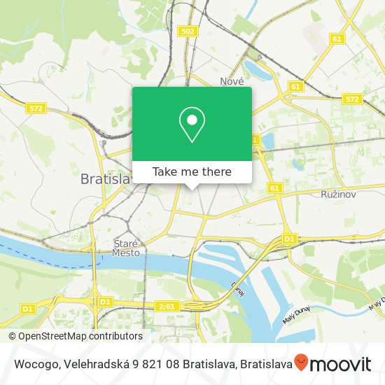 Wocogo, Velehradská 9 821 08 Bratislava map