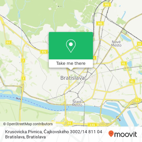 Krusovicka Pivnica, Čajkovského 3002 / 14 811 04 Bratislava map