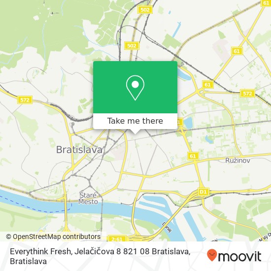 Everythink Fresh, Jelačičova 8 821 08 Bratislava map