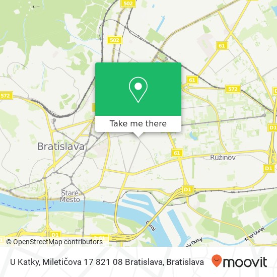 U Katky, Miletičova 17 821 08 Bratislava map