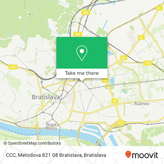 CCC, Metodova 821 08 Bratislava map