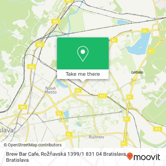 Brew Bar Cafe, Rožňavská 1399 / 1 831 04 Bratislava map