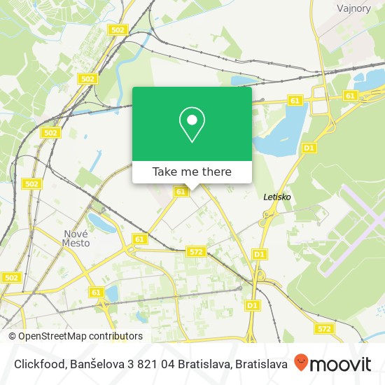 Clickfood, Banšelova 3 821 04 Bratislava map