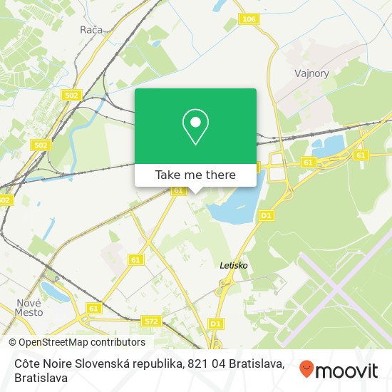 Côte Noire Slovenská republika, 821 04 Bratislava map