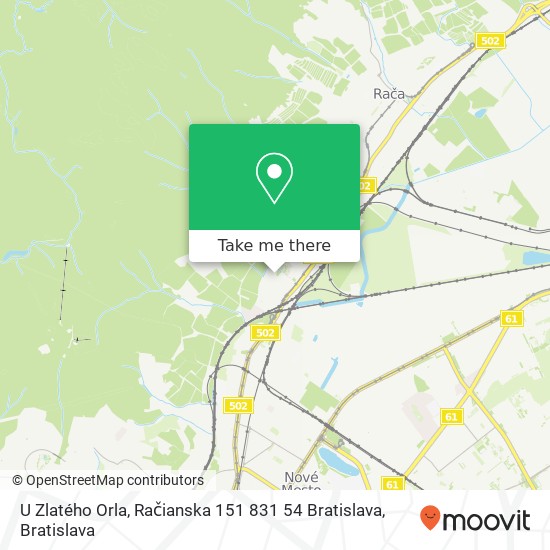 U Zlatého Orla, Račianska 151 831 54 Bratislava map