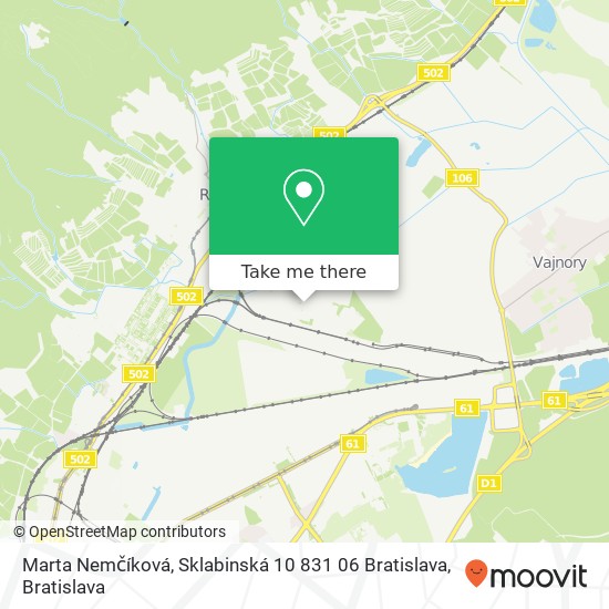 Marta Nemčíková, Sklabinská 10 831 06 Bratislava map