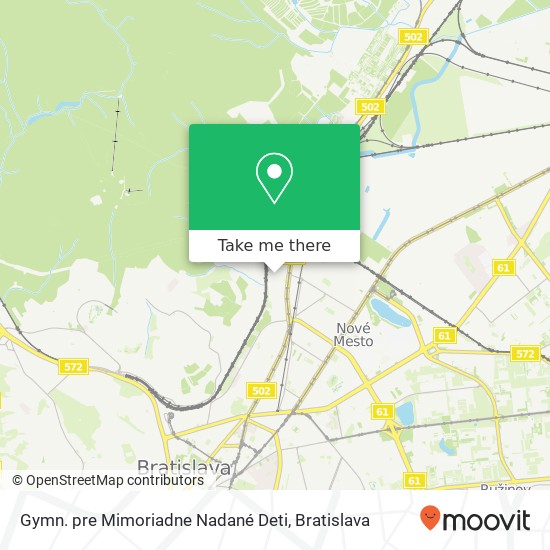 Gymn. pre Mimoriadne Nadané Deti map