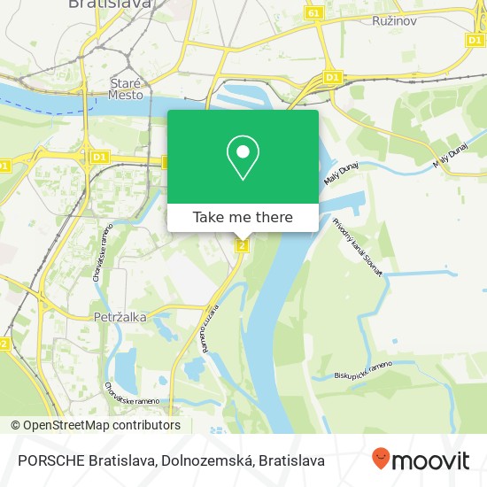 PORSCHE Bratislava, Dolnozemská map