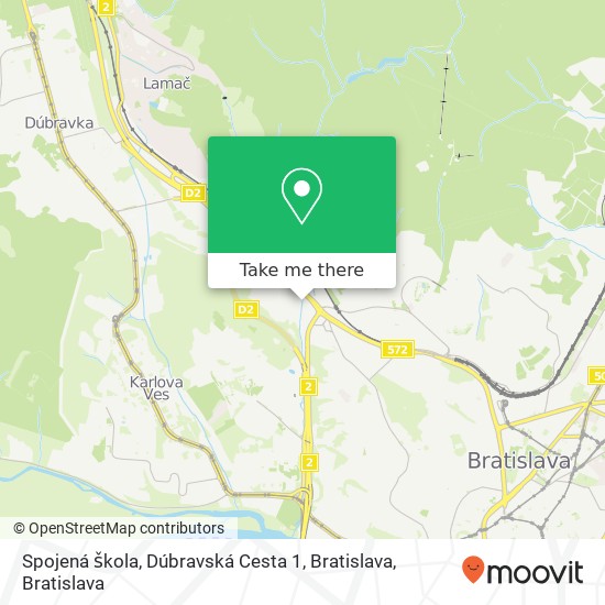 Spojená škola, Dúbravská Cesta 1, Bratislava map