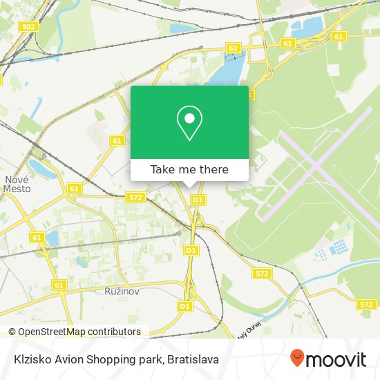 Klzisko Avion Shopping park map