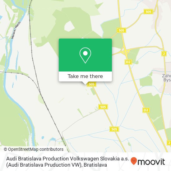 Audi Bratislava Production Volkswagen Slovakia a.s. (Audi Bratislava Pruduction VW) map