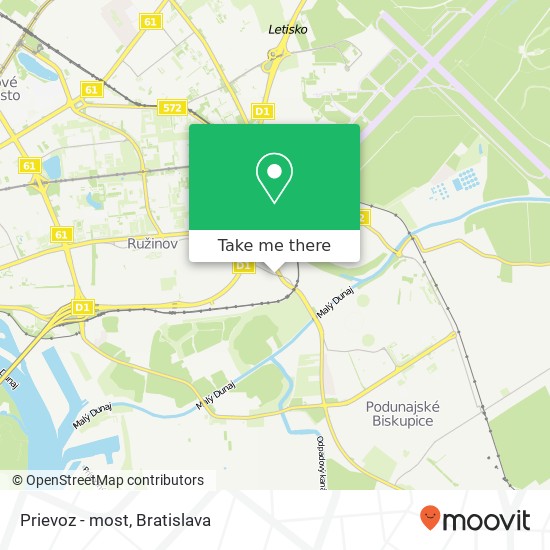 Prievoz - most map
