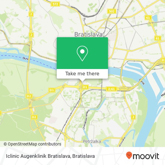 Iclinic Augenklinik Bratislava map