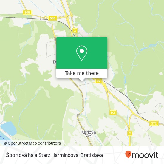 Športová hala Starz Harmincova map