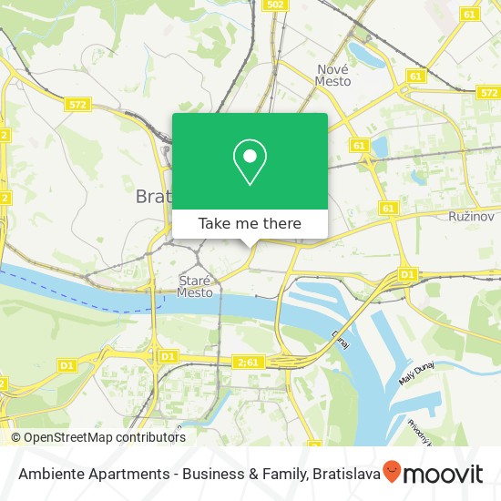 Ambiente Apartments - Business & Family map