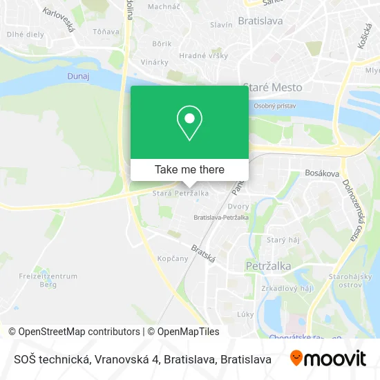 SOŠ technická, Vranovská 4, Bratislava map