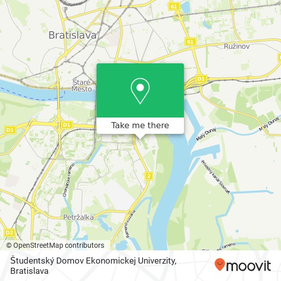 Študentský Domov Ekonomickej Univerzity map
