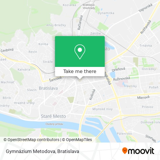 Gymnázium Metodova map